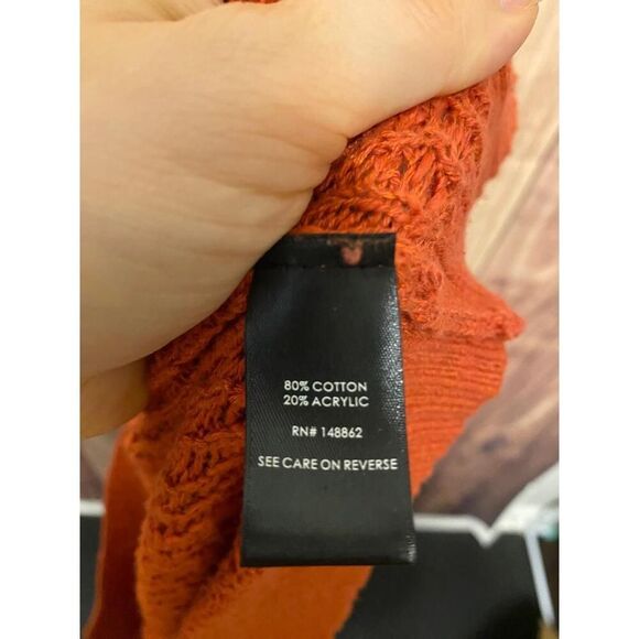 Torrid 6 Reddish/Orange Open Stitch Pullover V-Neck Sweater Pullover shirt - Picture 7 of 9